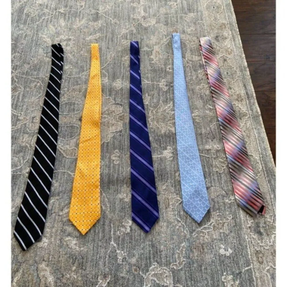 Lot of 5 Designer Ties (Ralph Lauren, Tommy Hilfiger, Nautica)